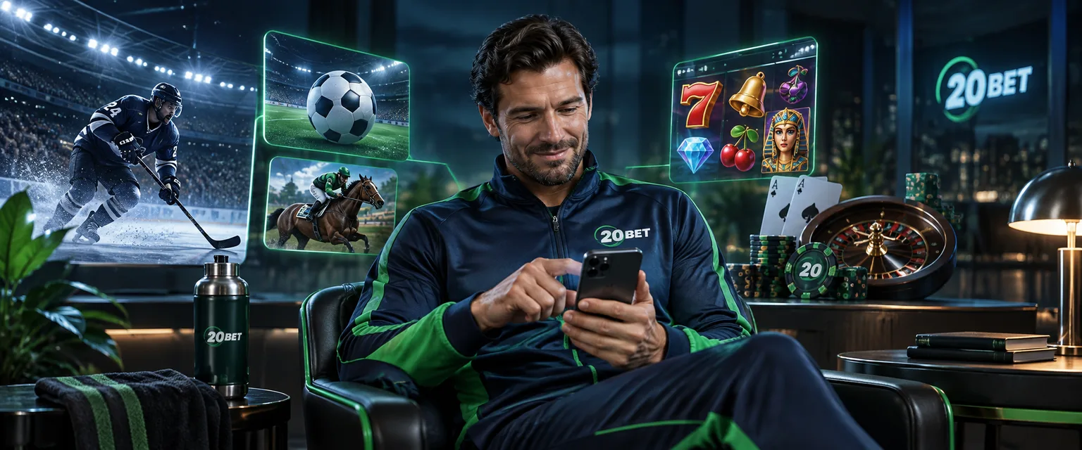Adult man in 20Bet sportswear — Why the Mobile Version Holds Up