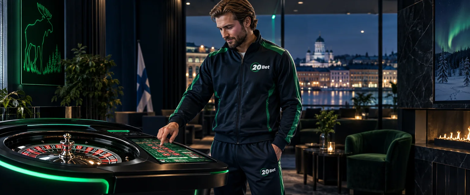 Adult man in 20Bet sportswear — Tables for the Solo Player